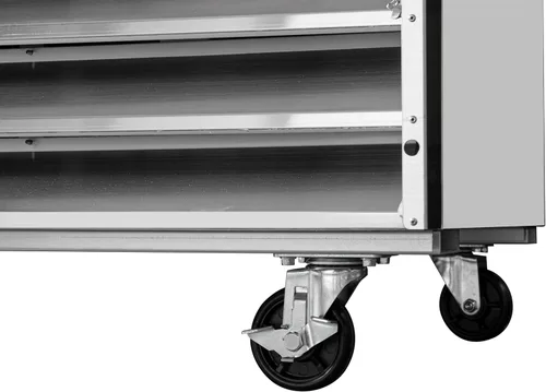 Vista 10 de KoolMore Congelador vertical comercial de acero inoxidable con puertas de vidrio de cierre automático, 6 estantes de almacenamiento, ruedas