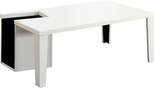 Vista 5 de Furniture of America Leblanc - Mesa de centro, color negro y blanco
