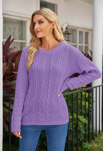 Vista 5 de Rosa Queen Suéter de punto para mujer con cuello de tortuga