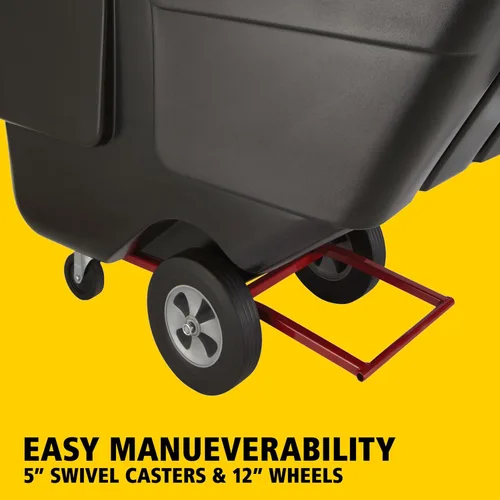 Vista 3 de Rubbermaid Commercial Products Camión volquete inclinable/carrito de basura/recolección de basura/reciclaje, 1/2 yarda cúbica, recolección de Negro
