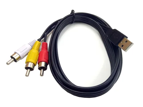 Vista 3 de Haokiang - Cable USB a 3 RCA, 5 pies/4.9 ft USB macho a 3 RCA macho, divisor de audio y video AV, cable adaptador compuesto (USB M/3RCA M)