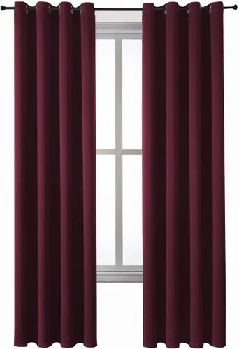 Vista 272 de ChrisDowa - Cortinas cortas para ventana de 40 pulgadas para dormitorio - Cortinas cortas con ojales y aislamiento térmico para oscurecer
