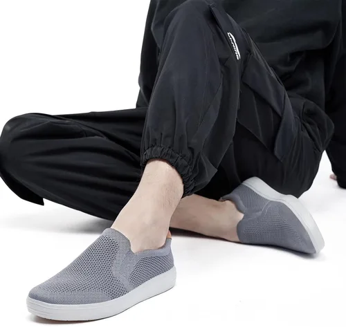 Vista 3 de Puxowe Mocasines de malla para hombre con soporte de arco de espuma viscoelástica y soporte de arco antideslizantes