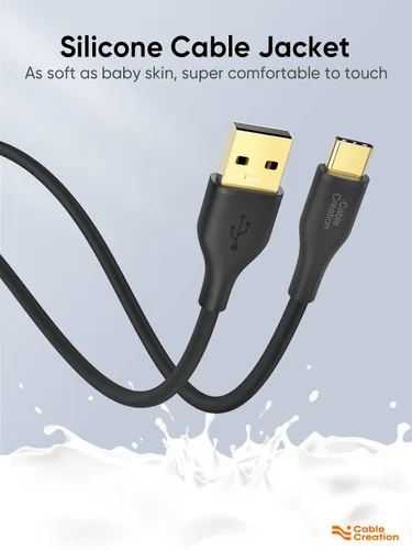 Vista 2 de CableCreation Cable USB C de 6 pies, cable USB A a USB C de silicona, cable de carga USB C 3A de carga rápida para iPhone 15/16/16 Pro Max/Plus