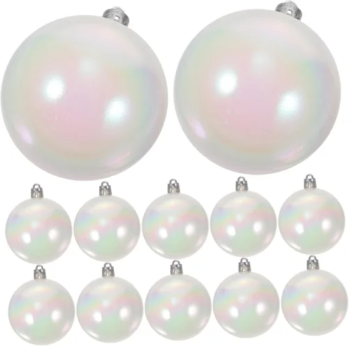 Vista 8 de BESTOYARD 24 piezas de bola decorativa de plástico puerta de pared blanco hermoso