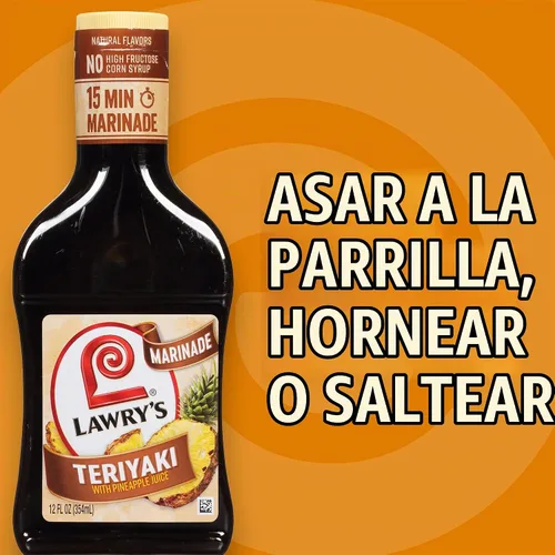 Vista 12 de Lawry's Teriyaki con adobo de jugo de piña, 12 fl oz