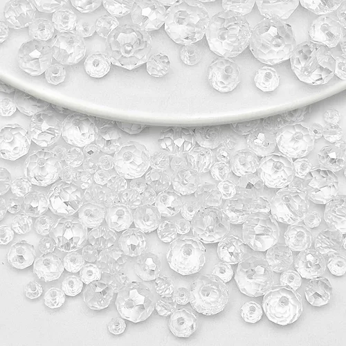 Vista 23 de 246 cuentas de cristal redondas de 0.118 pulgadas (0.118 in) con múltiples facetas sueltas espaciadoras de cristal para hacer joyas, pulseras