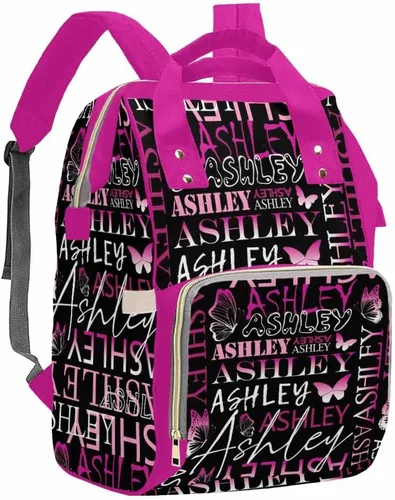 Vista 9 de Artsadd Bolsos para pañales personalizados con nombre, mochila monograma, regalos para baby shower, pattern 01, Tamaño único, Mochilas Daypack