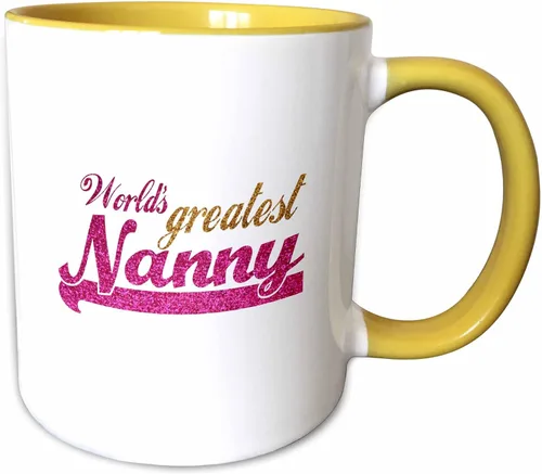 Vista 11 de 3dRose Worlds Greatest Nanny - Taza de 11 onzas, color negro