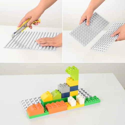 Vista 2 de MIMAX Placas base autoadhesivas compatibles con DUPLO, placa base para despegar y pegar para mesa de juego o pared de bricolaje, paquete de 4
