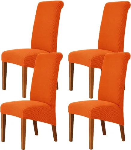 Vista 16 de Deisy Dee Fundas Elásticas XL/Extragrandes de Spandex Suave Extra Grande para Sillas de Comedor de Cocina, Protectores de Sillas Desmontables y Negro