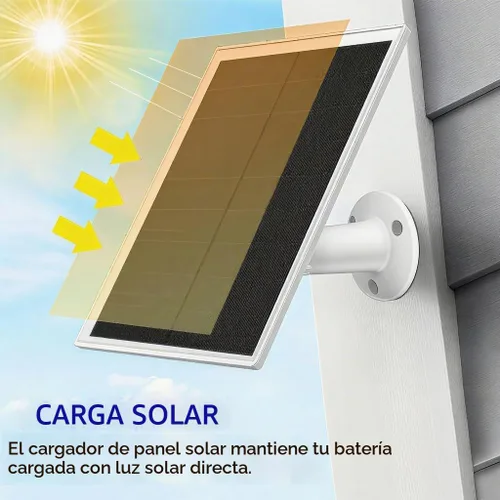 Vista 3 de Paquete de 2 paneles solares para cámara de seguridad con anillo, cargador de panel solar USB de 5 V de alta calidad IP65 impermeable, compatible