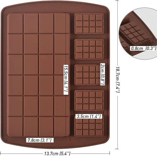 Vista 2 de Newk Moldes de silicona para chocolate, moldes de silicona para dulces y barras energéticas, paquete de 6