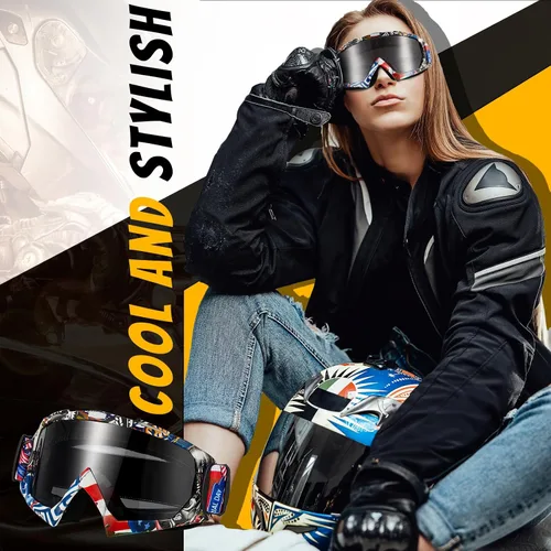 Vista 5 de Dunzy Gafas de motocross para motocicleta, ATV, motocross, para adultos, hombres y mujeres