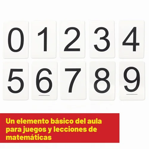 Vista 5 de Learning Advantage Tarjetas de números 0-9 Negro Juego de 50 Reconocimiento de números de práctica Recurso de aula