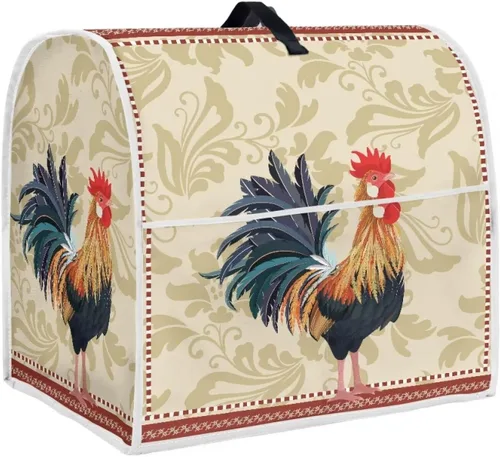 Vista 56 de Cubierta para mezclador de cocina con diseño de flores de pájaros, cubierta para procesador de alimentos con asa superior y bolsillo