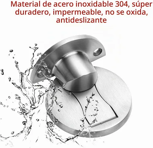 Vista 4 de Paquete de 2 topes de puerta de acero inoxidable 304, tope magnético de puerta, cinta adhesiva de doble cara 3M, sin perforación, protector de pared