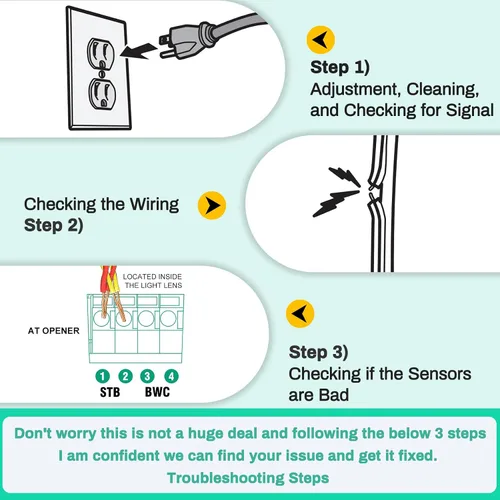 Vista 3 de para Sensor de Puerta de Garaje Genie, Reemplazo para Sensor de Puerta de Garaje Genie/Overhead, Compatible con Abridor de Puerta de Garaje