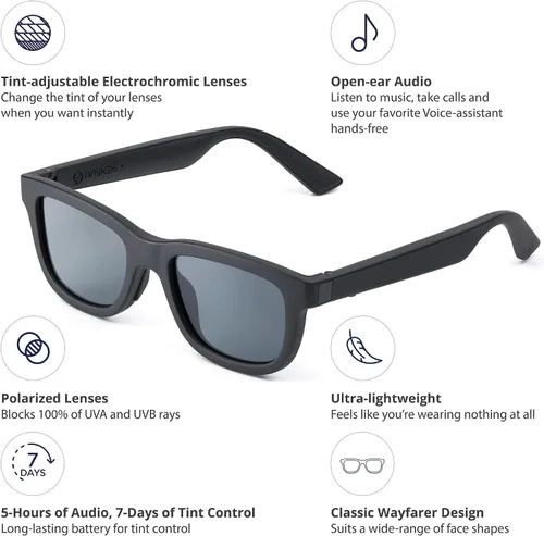 Vista 4 de Ampere Aplicación Dusk con gafas de sol inteligentes ajustables