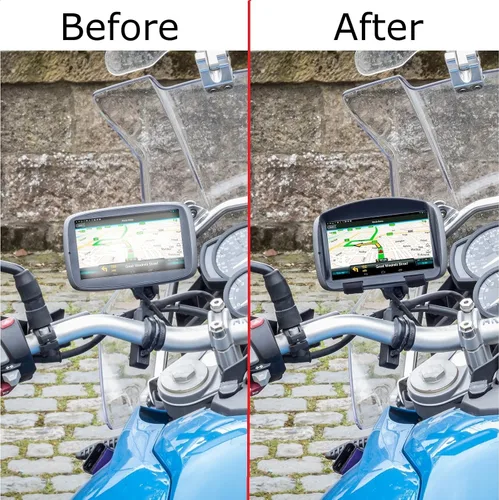 Vista 2 de DigiCharge Parasol GPS para motocicleta de 5 pulgadas – Compatible con Garmin Zumo 396/395/595/590, Tomtom Rider 500 550 420 450 410, Go Comfort, Go