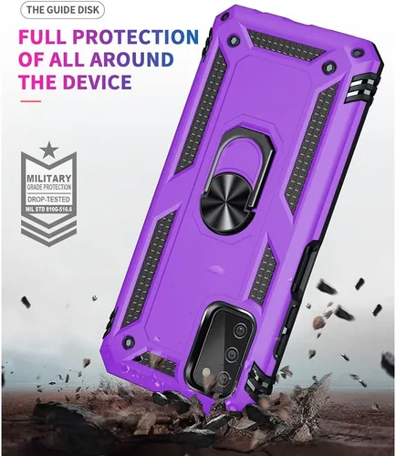 Vista 3 de Yiakeng Samsung A03S - Funda para Samsung Galaxy A03S con protector de pantalla HD, funda protectora de grado militar con anillo para Samsung Galaxy
