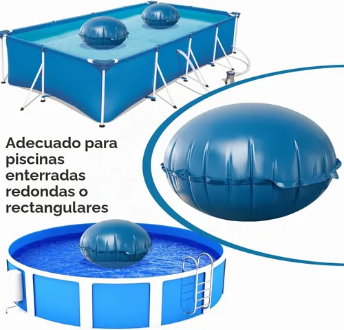 Vista 4 de LIBERECOO Almohadas de piscina redondas de 4 pies para piscinas sobre el suelo - Almohadas de invierno súper duraderas de 0.4 mm Almohadas