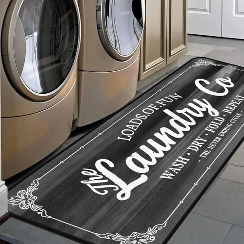 Vista 7 de Alfombra Larga para Cuarto de Lavandería Alfombra de Área Antideslizante Tapete de Piso Impermeable Alfombra de Estilo Campestre para Cocina 40" x