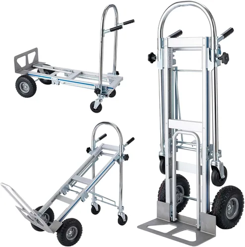 Vista 6 de LEADALLWAY Carro de Mano de Aluminio Plegable con Ruedas de 6" Capacidad de 220 libras