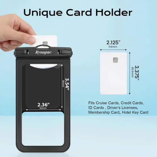 Vista 6 de Rynapac Funda impermeable para teléfono [hasta 8.5 pulgadas], paquete de 2, funda impermeable IPX8 con cordón para iPhone 17, 16, 15 Pro Max