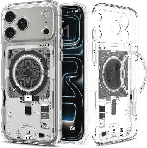Vista 45 de Spigen Ultra Hybrid MagFit Impresión Digital Directa - Funda para iPhone 16 Pro [Diseño Personalizado][Compatible con Magsafe] - Analógica DDP