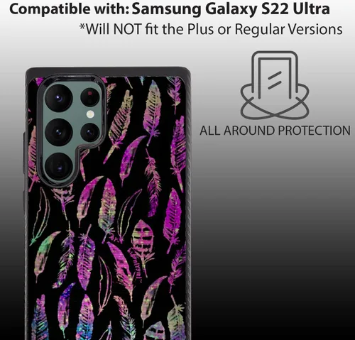 Vista 2 de Cases on Deck CasesOnDeck - Funda ajustable compatible con Samsung Galaxy S22 Ultra / S22 Ultra, armadura cepillada, funda híbrida con agarre