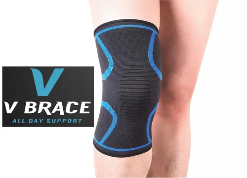 Vista 4 de V-Fit: Rodillera de compresión en V, rodillera para dolor y apoyo de artritis, rodillera para mujeres y hombres (pequeño, negro)