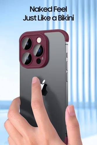 Vista 4 de LEKEVO Funda sin marco para iPhone 14 Pro Max con protector de lente de cámara, funda delgada y suave de TPU a prueba de golpes, carcasa minimalista