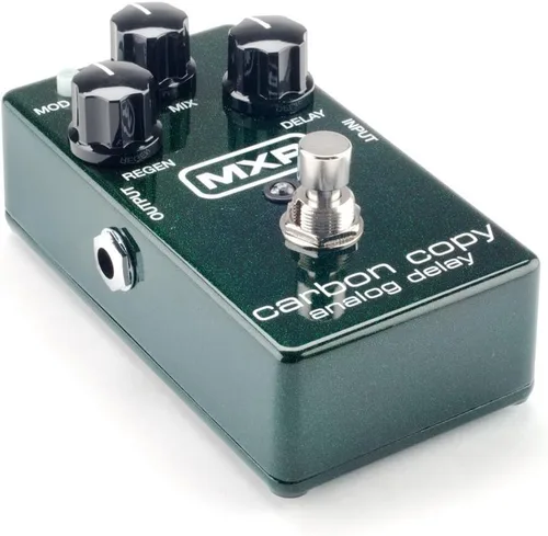 Vista 3 de MXR Paquete de pedal de retardo analógico de copia de carbono M169 con adaptador de CA/CC fuente de alimentación para 9 voltios CC 1000 mA, 2 cables