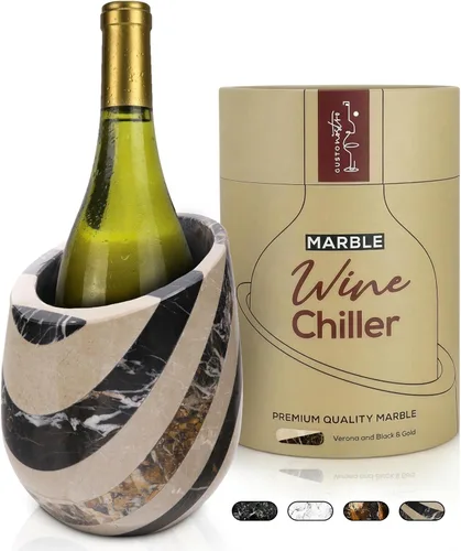 Vista 13 de Gusto Nostro Cubo enfriador de vino de mármol, enfriador de botellas de vino de 25.4 fl oz y enfriador de champán para fiesta, cocina, decoración