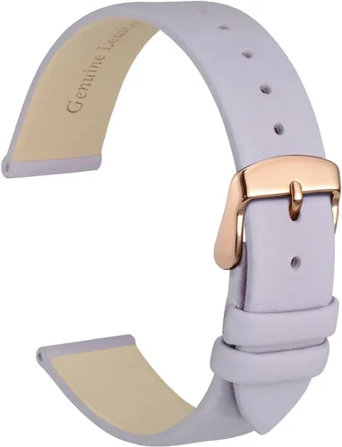 Vista 21 de WOCCI Correa de reloj elegante de 0.315 in de ancho, correa de repuesto de cuero genuino con hebilla dorada (negro)