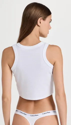 Vista 3 de Calvin Klein Tanga de algodón con logotipo de carrusel para mujer