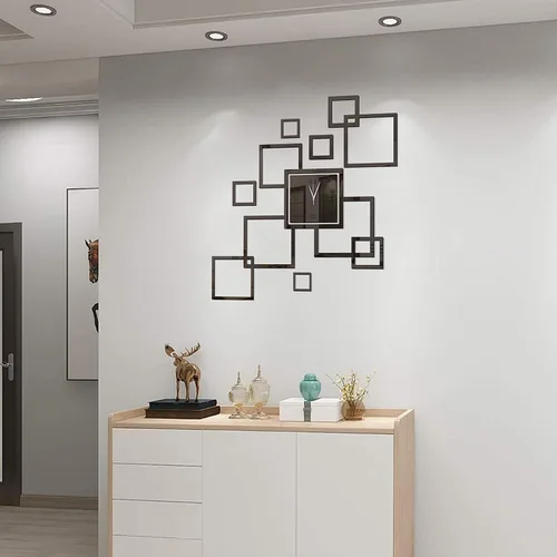 Vista 3 de Reloj de pared 3D DIY para decoración de sala de estar, moderno, silencioso, sin tictac, gran creatividad, sin marco, relojes de pared acrílicos