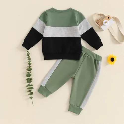 Vista 6 de Conjunto de sudadera de manga larga con cuello redondo y pantalones deportivos para bebés, ropa de invierno para bebé
