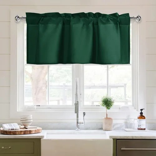 Vista 25 de XWZO Cortinas de cenefas de cocina para ventanas, sala de estar, dormitorio, baño, cubiertas superiores, estilo granja rústico, comedor, aislamiento