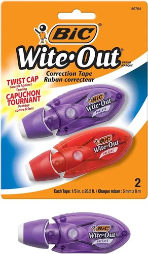 Vista 2 de BIC Wite-Out Corrector en cinta en miniatura, blanco, 2 unidades paquete de de 4