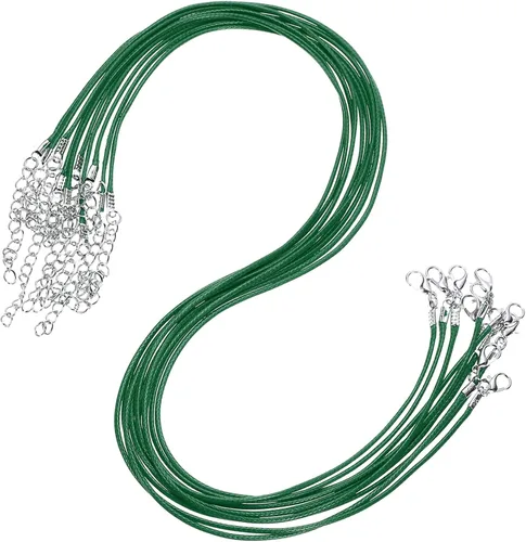 Vista 56 de MECCANIXITY 10 cordones de collar encerado de 18 pulgadas, cadena de collar a granel con cierre de 0.059 in de cuerda de cuero encerado para hacer