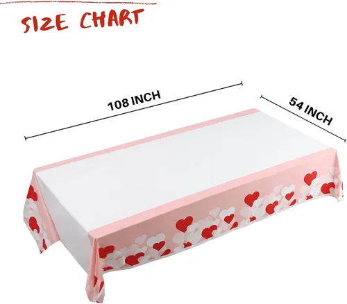 Vista 2 de Winoo Design Mantel desechable de San Valentín, 1 unidad, mantel rectangular de 54 x 108 pulgadas, mantel para el día de San Valentín, decoración