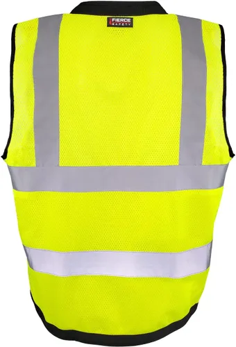 Vista 2 de SU300G Surveyors Class 2 Chaleco reflectante verde con bolsillos para tablet Cumple con las normas ANSI/ISEA