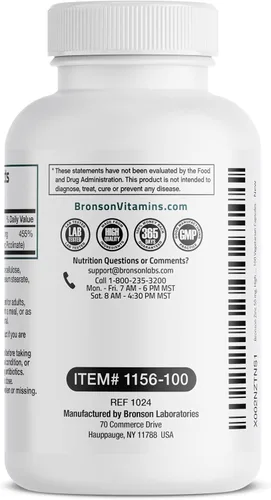 Vista 5 de Bronson Zinc 50mg Complejo Complejo de Apoyo Inmunológico de Alta Potencia, Antioxidante y Salud de la Piel - Sin OGM, 100 Cápsulas Vegetarianas