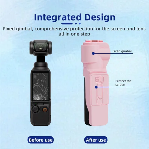 Vista 5 de Coyktonty Funda protectora de cardán para DJI Osmo Pocket 3 PC, con protector de pantalla de lente, diseño de tapa abatible, protección total (negro)