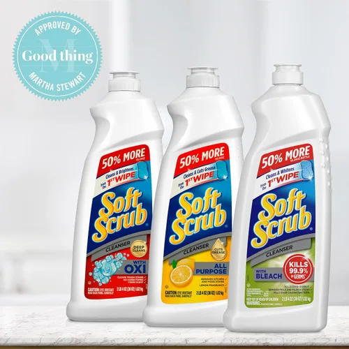 Vista 9 de Soft Scrub Limpiador Multiusos para Cocina y Baño con Oxi, 36 onzas (paquete de 6)