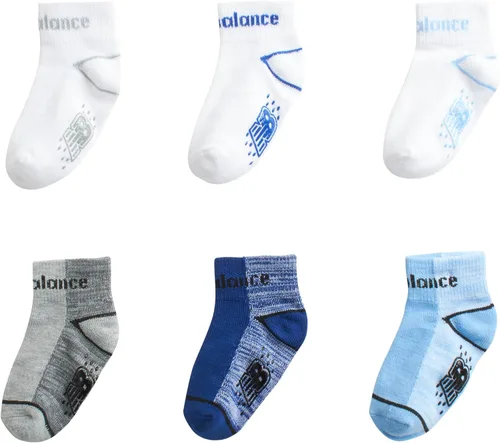 Vista 3 de New Balance Calcetines para bebé, paquete de 12 calcetines antideslizantes de corte de cuarto (bebébebé)