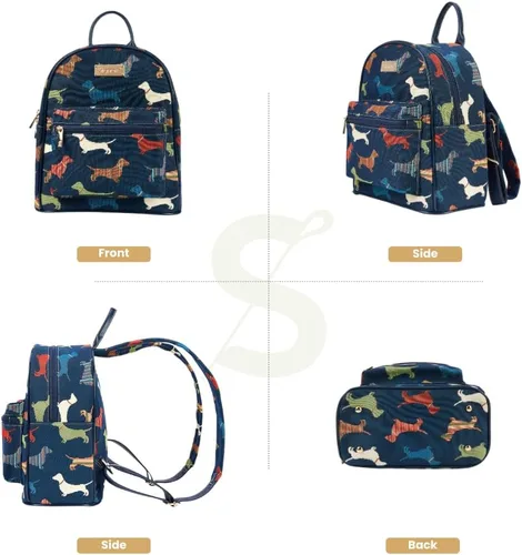 Vista 2 de Signare Mochila tipo tapiz, mochila casual para mujer, Perro salchicha