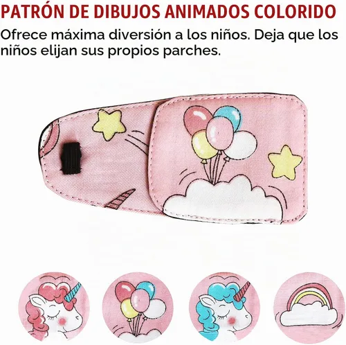 Vista 5 de Astropic Parche de algodón y seda para gafas para niños (ojo derecho, globo)